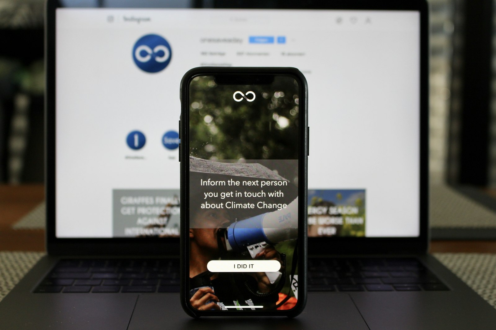 A phone showing an app in a dark interface